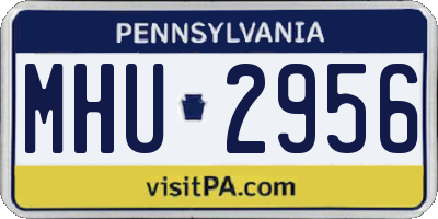 PA license plate MHU2956