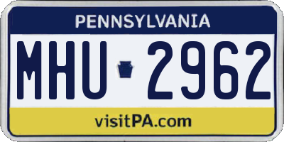 PA license plate MHU2962