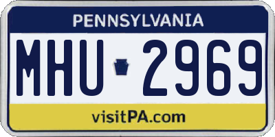 PA license plate MHU2969