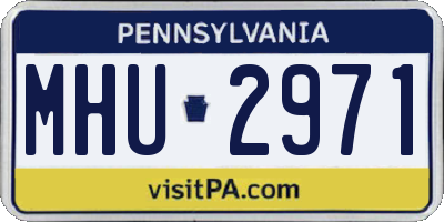 PA license plate MHU2971