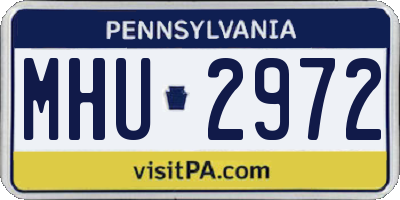 PA license plate MHU2972