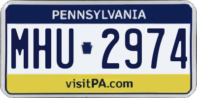 PA license plate MHU2974