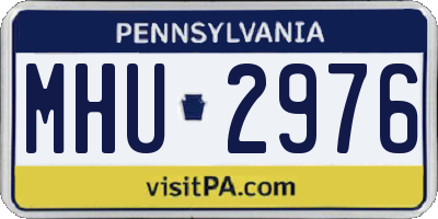 PA license plate MHU2976