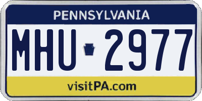 PA license plate MHU2977