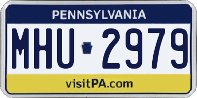 PA license plate MHU2979