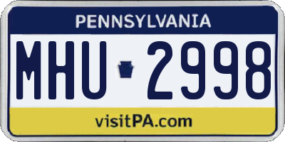 PA license plate MHU2998