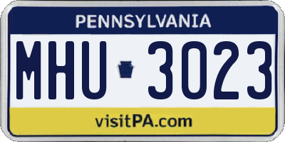 PA license plate MHU3023