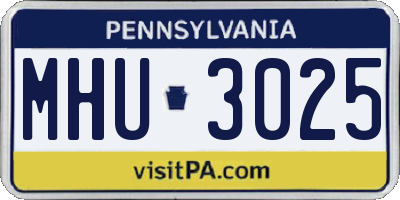 PA license plate MHU3025