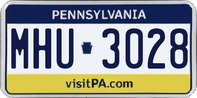 PA license plate MHU3028