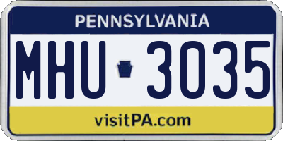 PA license plate MHU3035
