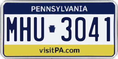 PA license plate MHU3041