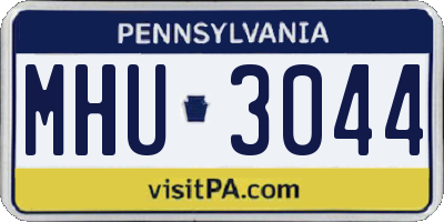 PA license plate MHU3044