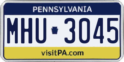 PA license plate MHU3045