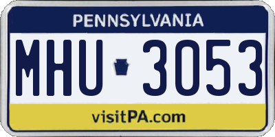 PA license plate MHU3053