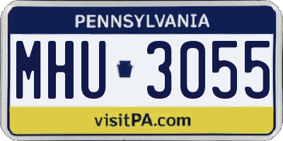 PA license plate MHU3055