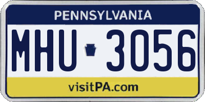 PA license plate MHU3056