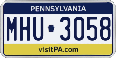 PA license plate MHU3058