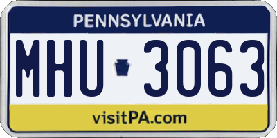 PA license plate MHU3063