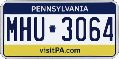 PA license plate MHU3064