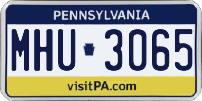 PA license plate MHU3065