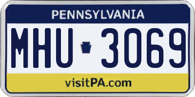 PA license plate MHU3069