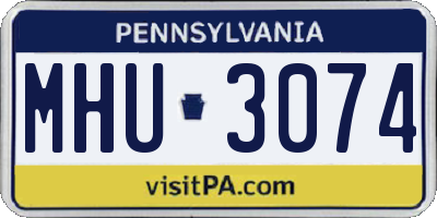 PA license plate MHU3074