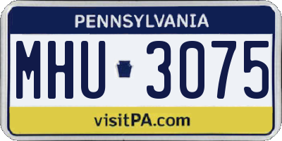 PA license plate MHU3075