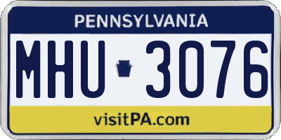 PA license plate MHU3076