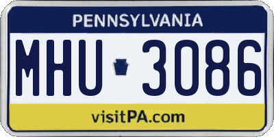 PA license plate MHU3086
