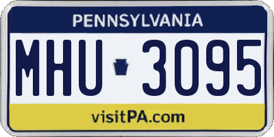 PA license plate MHU3095