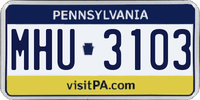 PA license plate MHU3103