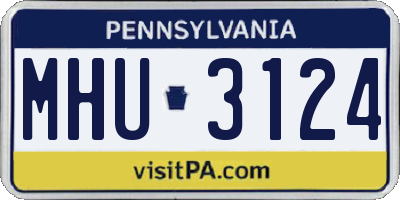PA license plate MHU3124