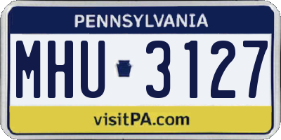 PA license plate MHU3127