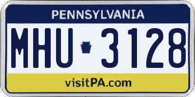 PA license plate MHU3128