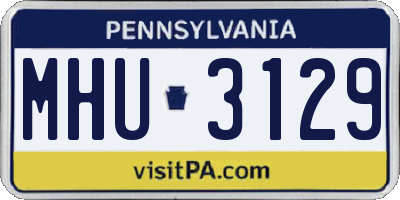 PA license plate MHU3129