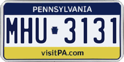 PA license plate MHU3131