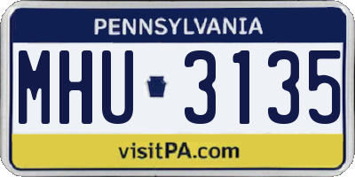 PA license plate MHU3135