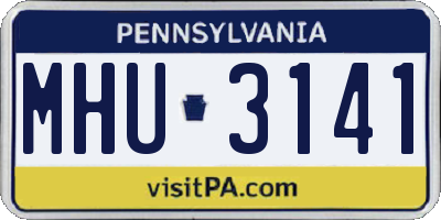 PA license plate MHU3141