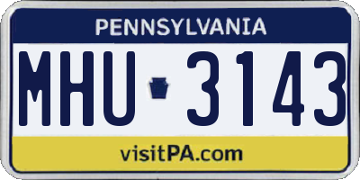PA license plate MHU3143