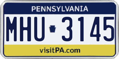 PA license plate MHU3145