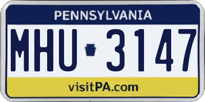 PA license plate MHU3147