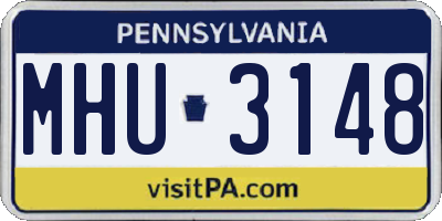 PA license plate MHU3148