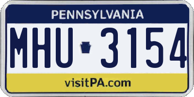 PA license plate MHU3154