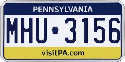 PA license plate MHU3156