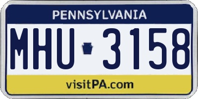 PA license plate MHU3158