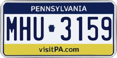 PA license plate MHU3159