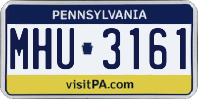 PA license plate MHU3161