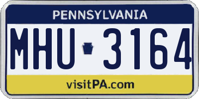 PA license plate MHU3164