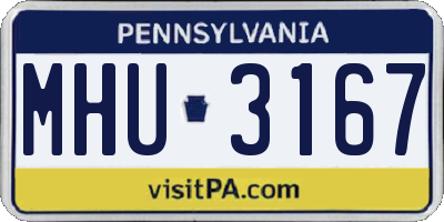 PA license plate MHU3167