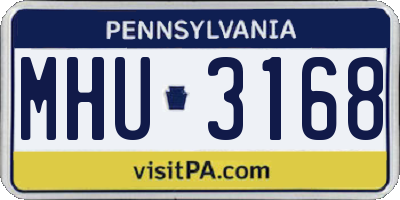 PA license plate MHU3168